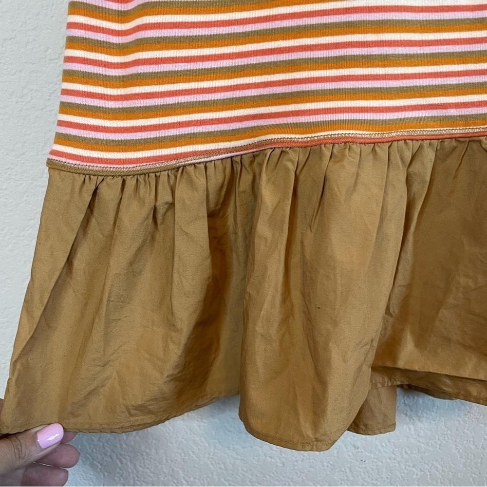 Anthropologie Striped Orange and White Peplum Top - Picture 6 of 14